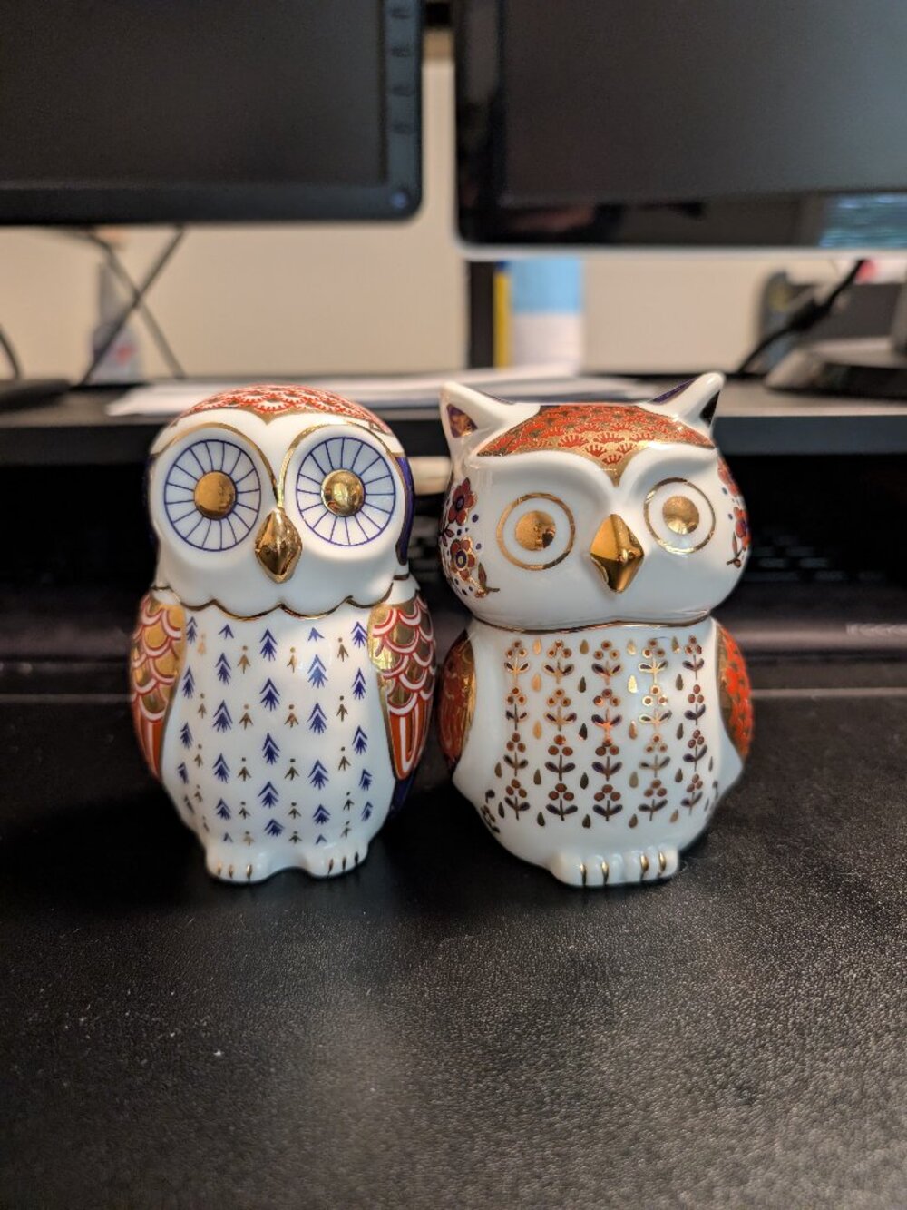 Japanese Imari ceramic owls